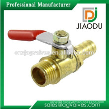 1/4"PT Male Thread to 10mm Barb Hose Lever Handle Brass Ball Valve